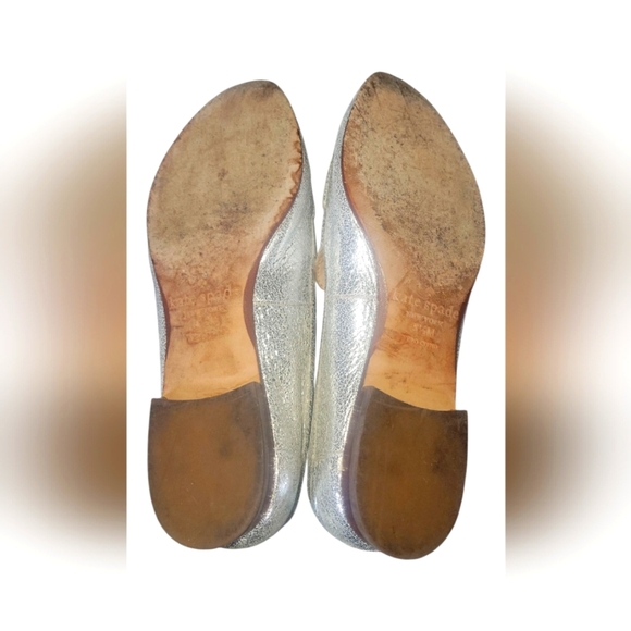 Kate Spade New York Women's Mettalic Carima Silver Leather Loafers Sz 5 1/2 M - Picture 5 of 9